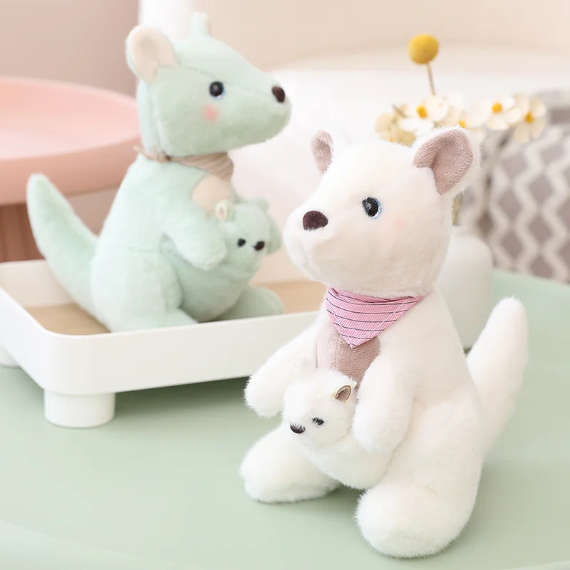 Plush Kangaroo and Removable small Kangaroo - Cuddly Soft Stuffed Mom and Baby Animals Toy