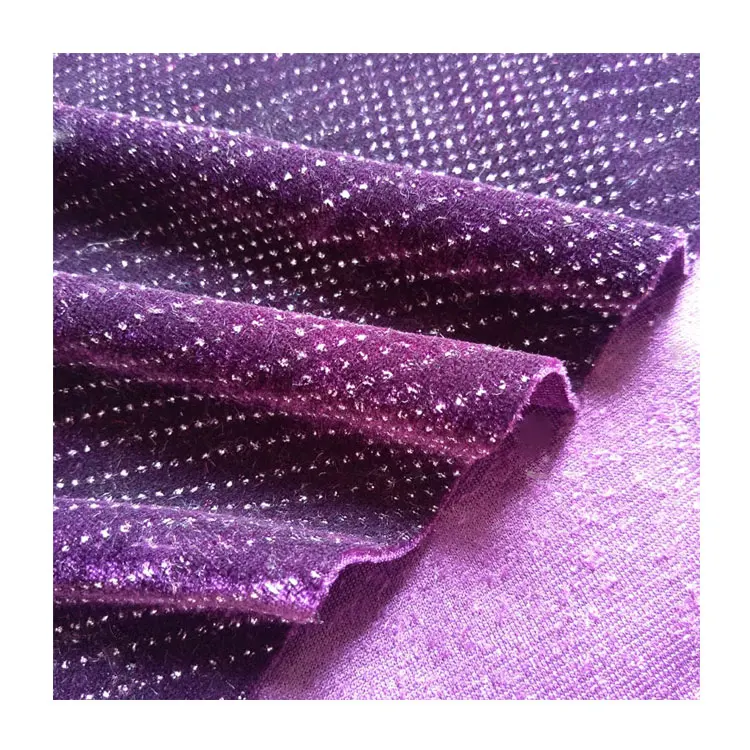  China factory design super soft warp knitted silver shiny effect