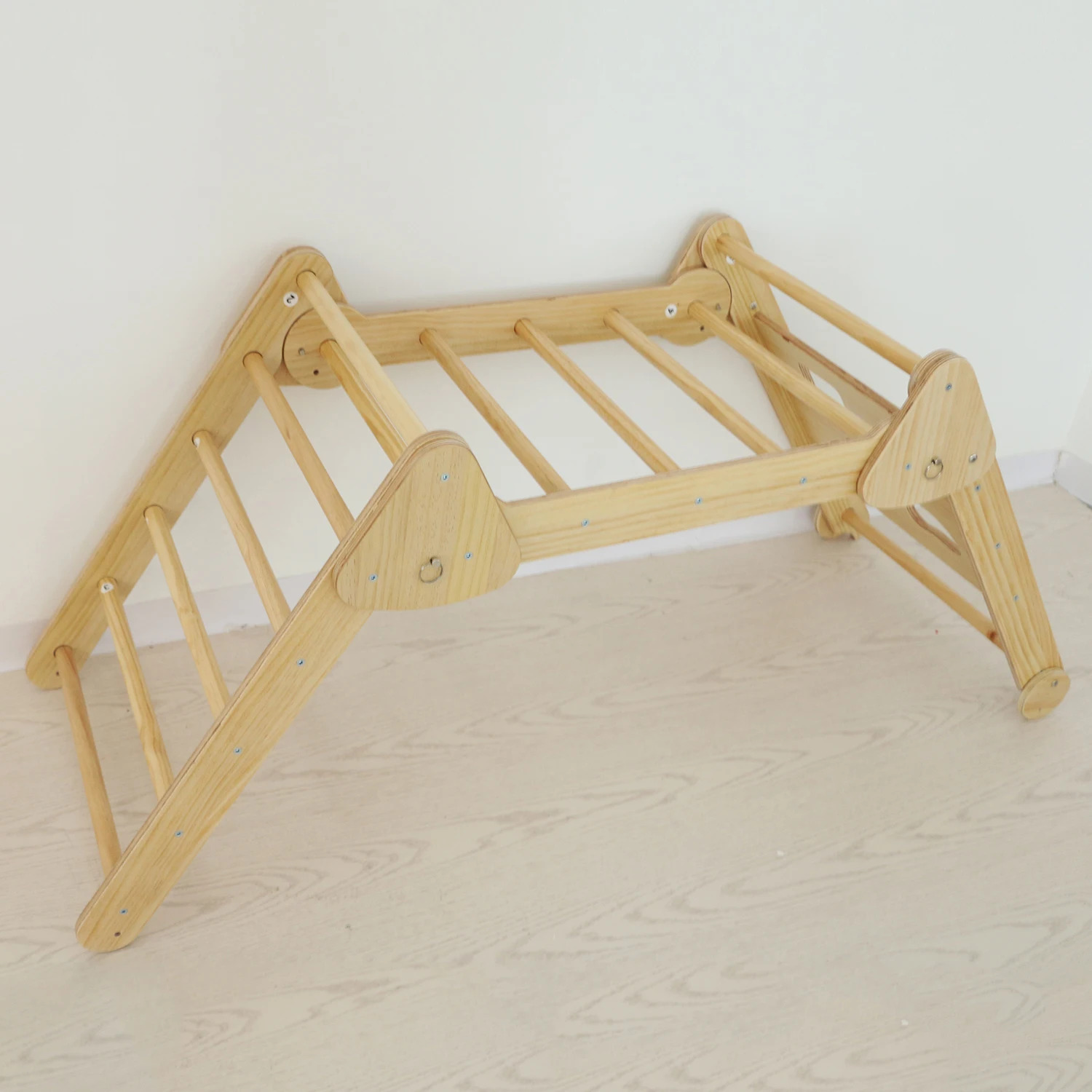 Montessori Foldable Climbing Triangle Toddler Indoor Wooden Pickler Triangle Sets With Slide