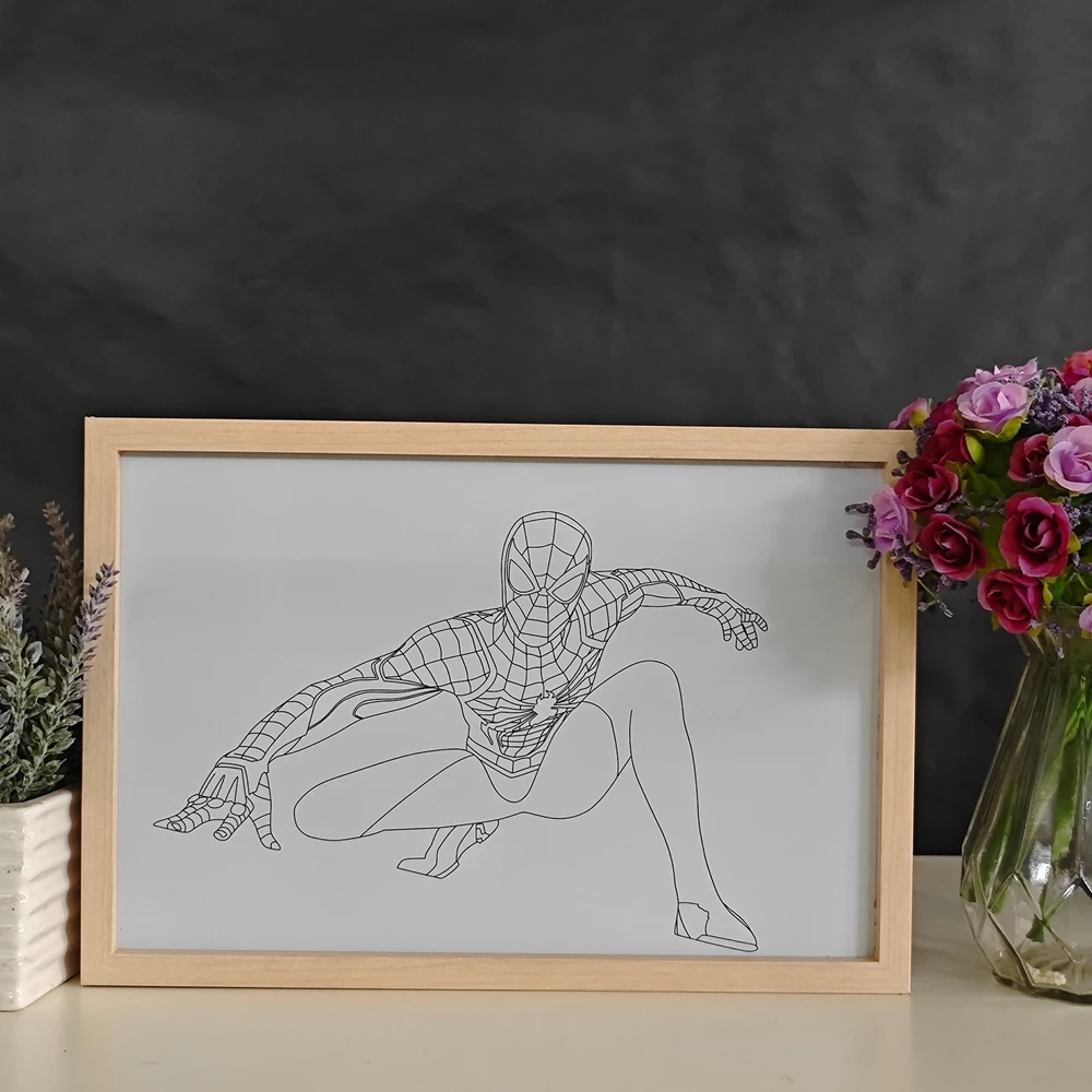 ns DIY Customized 3D Light Up Led Canvas Painting Wall Art Wooden Picture Frame Table Lamp