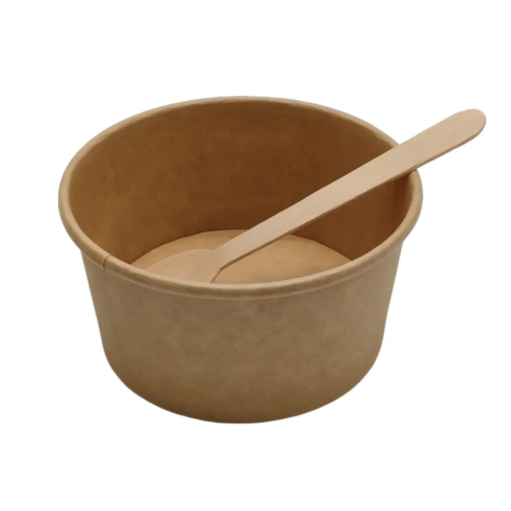 Factory Price Customized 32 OZ Eco-Friendly Kraft Paper Bowl Soup Cups With Plastic Lid Boxes Custom Logo for Noodles