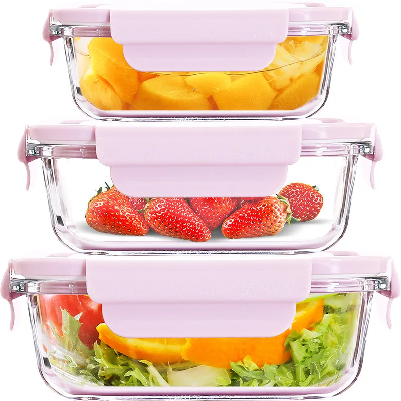 Коробка для хранения свежих продуктов кухонная герметичная коробка завтрака микроволновой печи Офисная с высоким содержанием боросиликатного стекла здоровая школьная школа