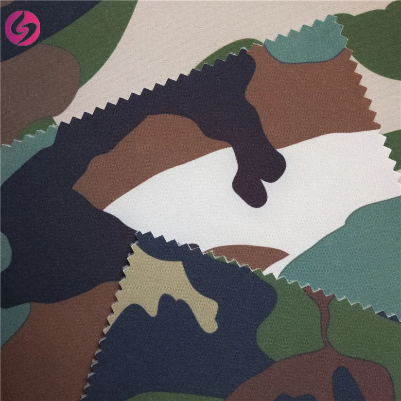 Wholesale Polyester TPU Bonded Waterproof Breathable Soft Shell 4 Way Stretch Camo Print 3 Layer Softshell Jacket Fabric