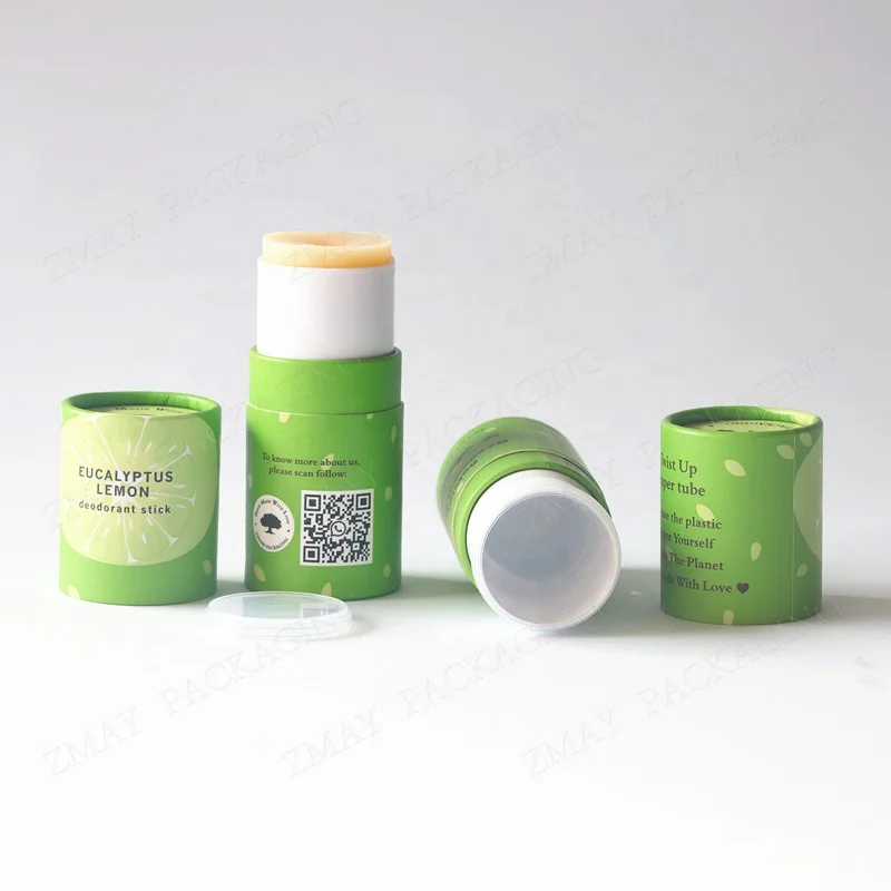 empty paper cylinder deodorant stick container twist up tube eco friendly