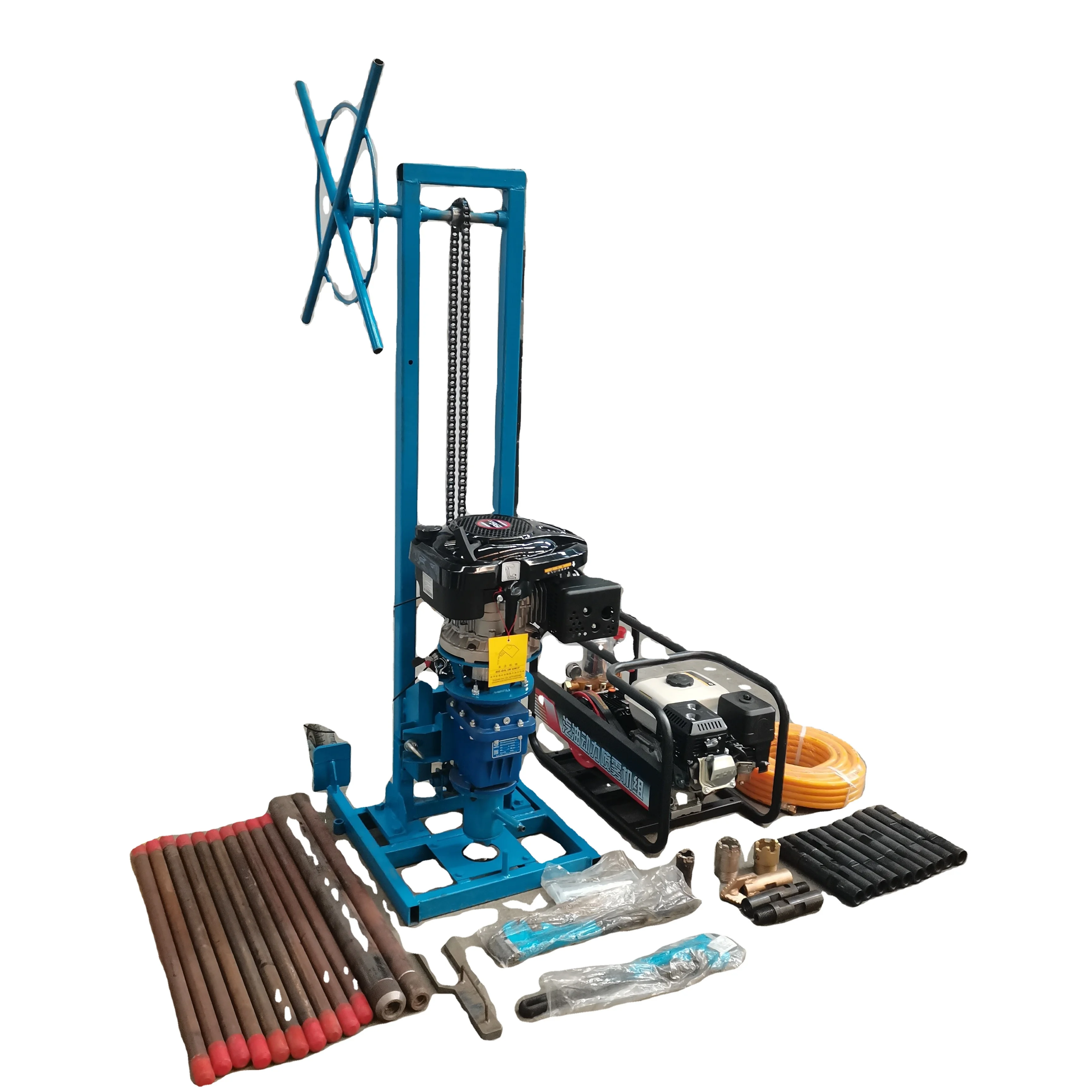 Manual Gasoline Vertical Stand water well drilling rig Geotechnical Rotary Core Drilling Rig