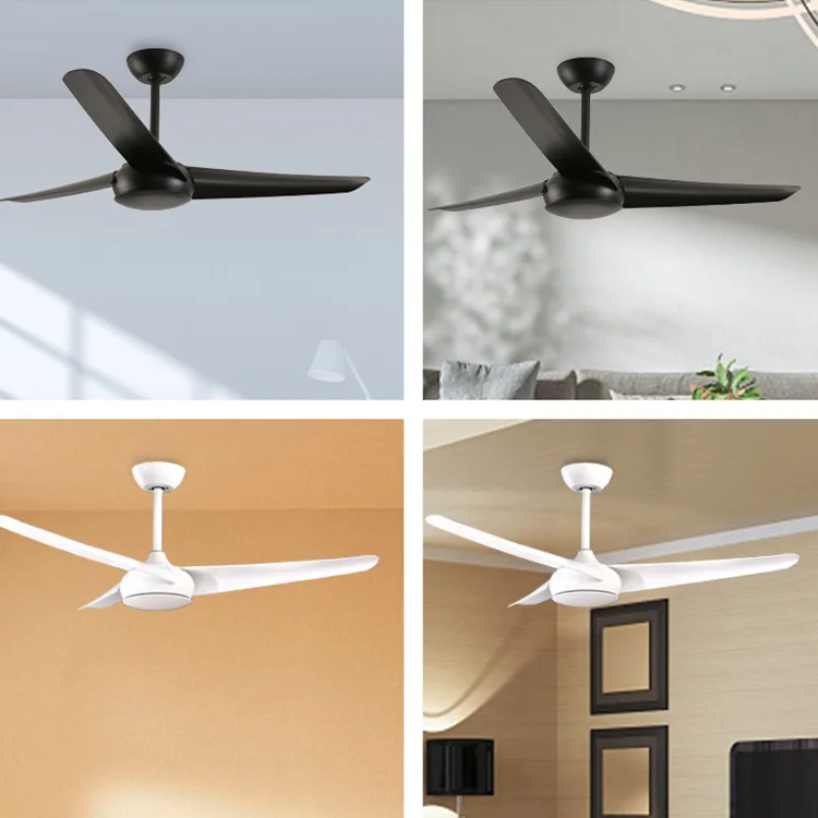 Hot Sale Retro 52 inch Black White Pure Copper Dc Motor Bldc Remote Control Modern Silent Ceiling Fan