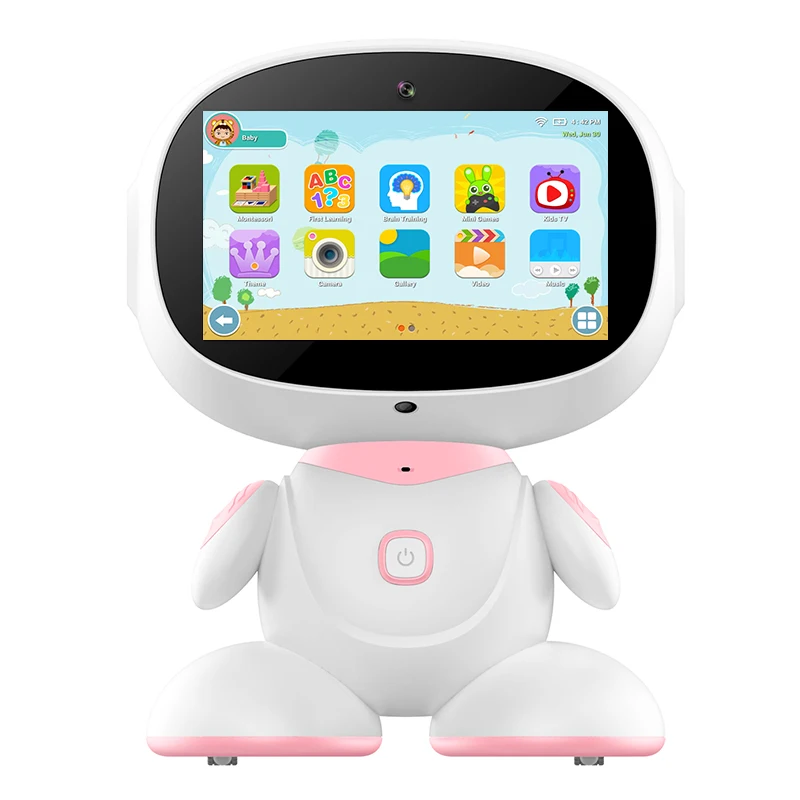 Factory price OEM ODM big education home school kids educational electric smart Pink 4000mah intelligent robots for children