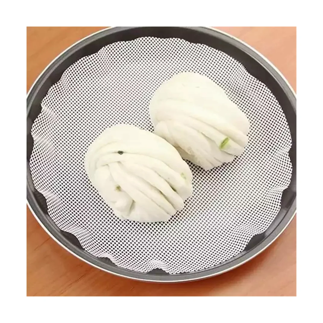 1 Pcs Bamboo Basket Steamer Round Non Stick Dim Sum Paper Restaurant Kitchen Under Steam Mat Kitchen Tools Cooking Accessories