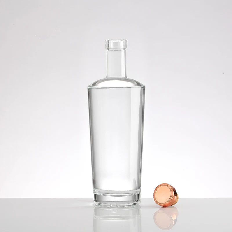 Different Types whiskey Vodka bottle  500ml 750ml  1L glass bottle with Wood Pellets Cork for spirits liquor wine glass bottle