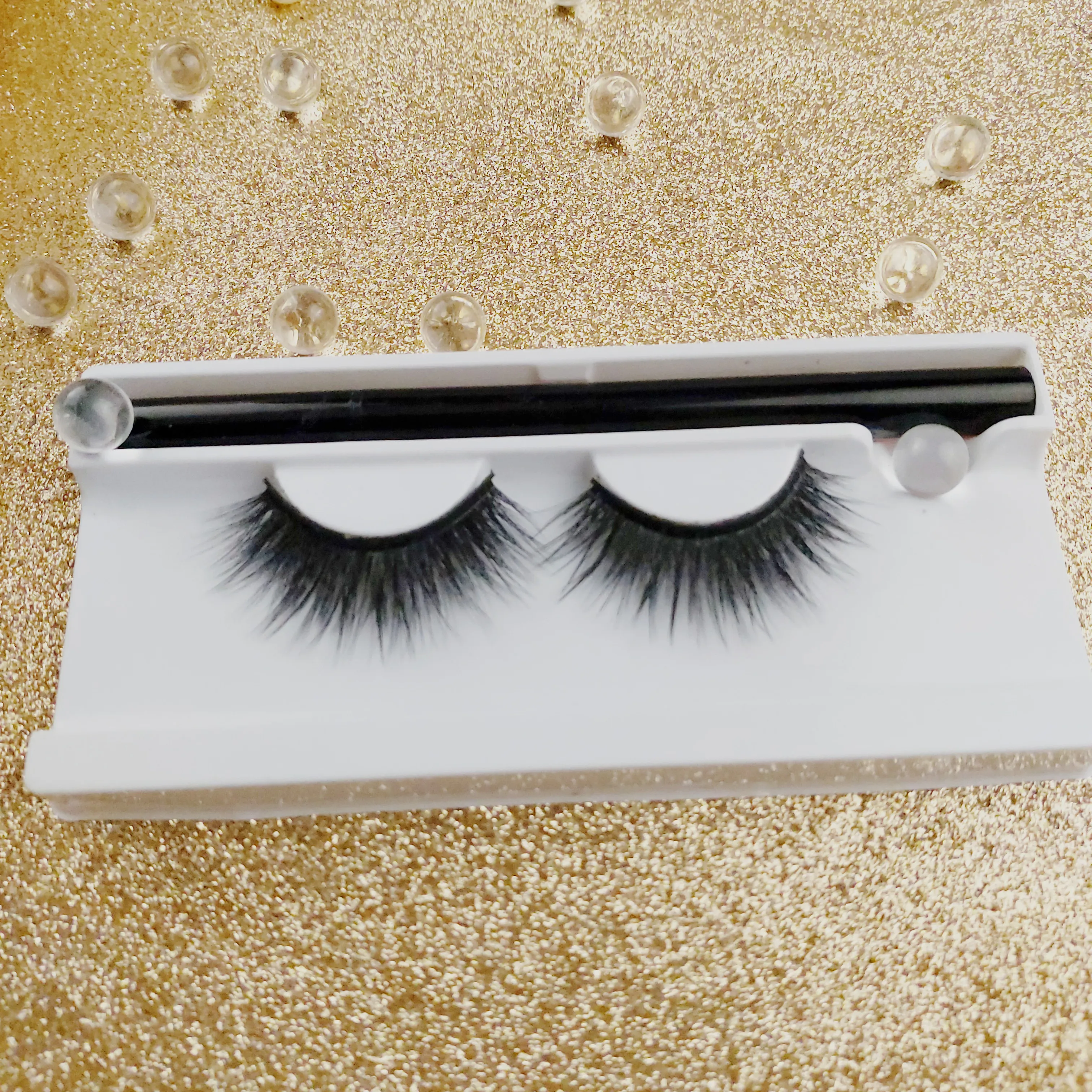 
Customized package 100% natural mink fur best false eyelashes 