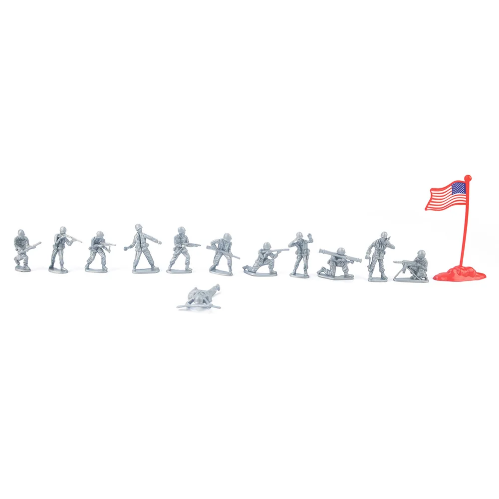 Army Men Action Figures with  200 Toy Soldiers of WWII  Big Bucket of Life-like Military Men in Realistic Poses 4 World War II