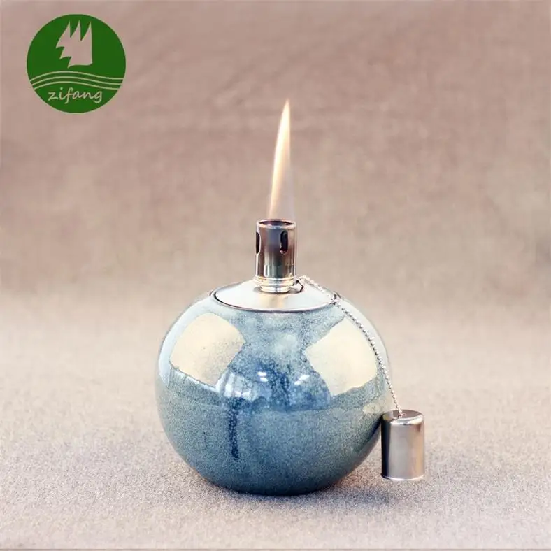 Modern Oil Lamp Ceramics Kerosene Lamp Indoor Decorative Lamp Oil Lantern for Tabletop Decor