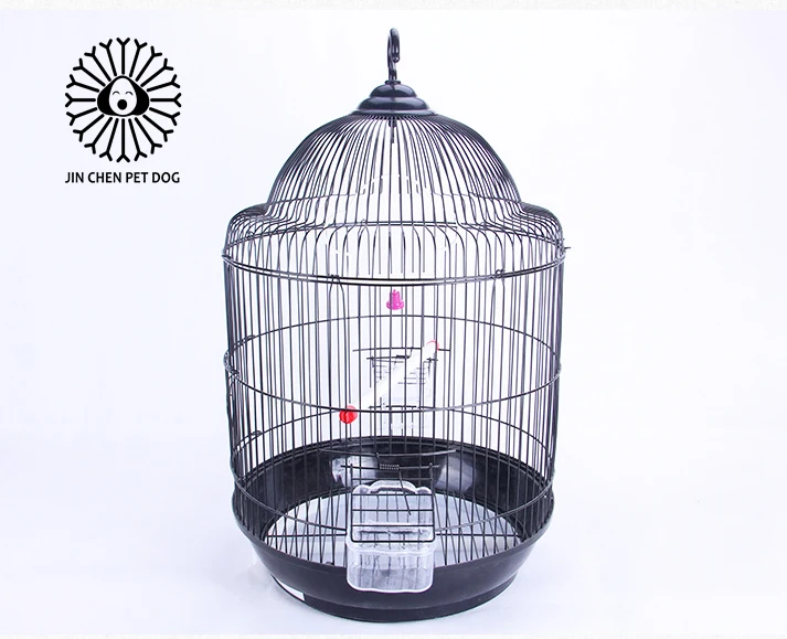 Multifunctional custom pet bird cage round luxury breeding parrot cage household movable metal pet cage
