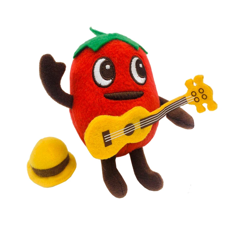 Cute Cartoon Plush Stuffed Pepper Doll Pepper Playing Guitar Key Chain Pendant Plush Doll Toys