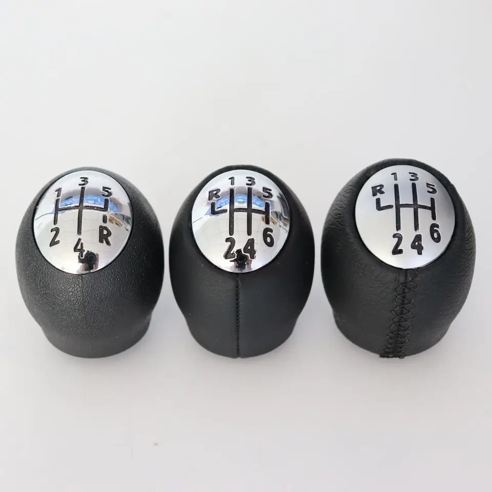6 Speed Black Leather Gear Shift Shifter Knob Lever Stick for Renault Megane Clio Laguna Scenic