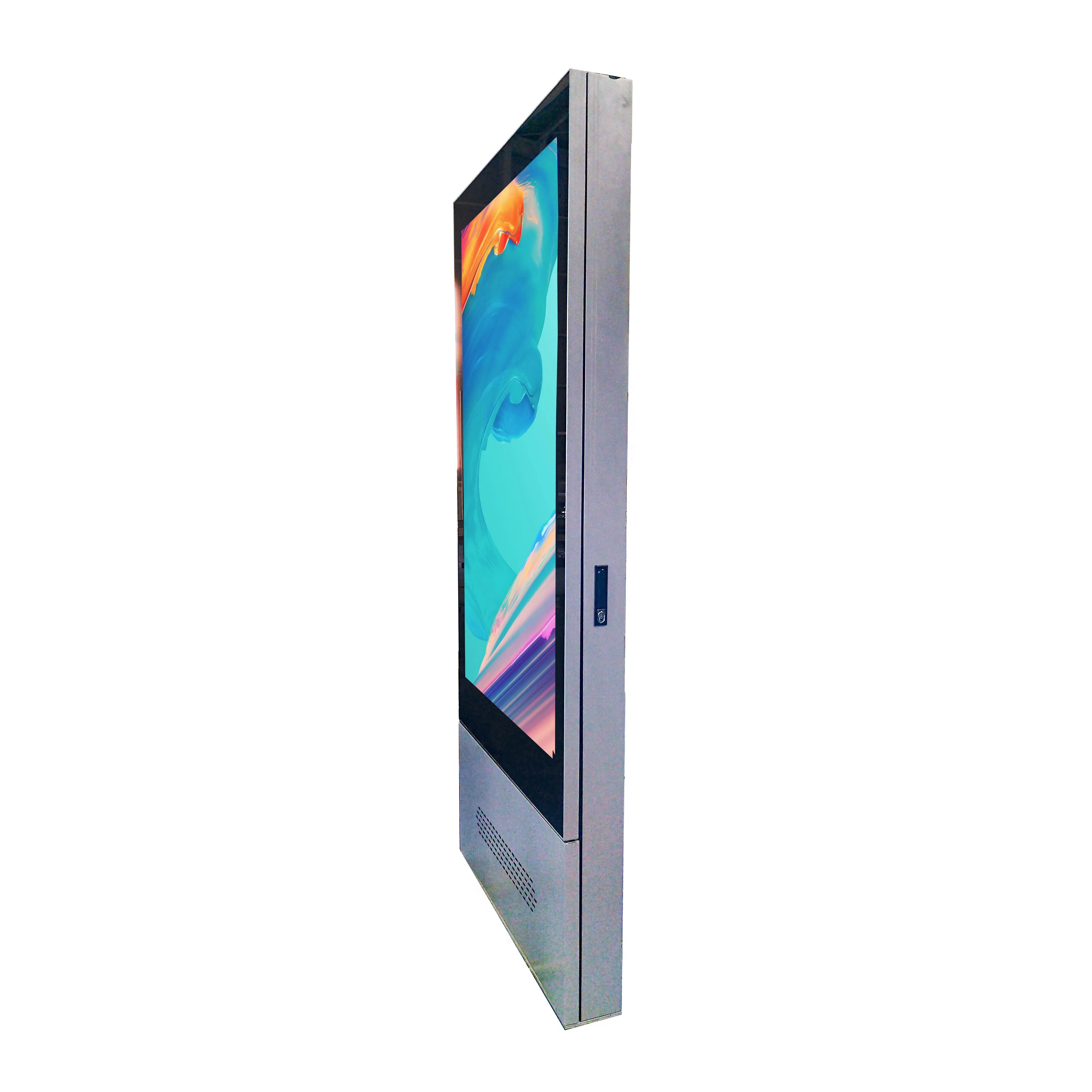Factory price outdoor floor stand digital signage capacitive 4K resolution waterproof screen  totem 43 55 65 75 inches