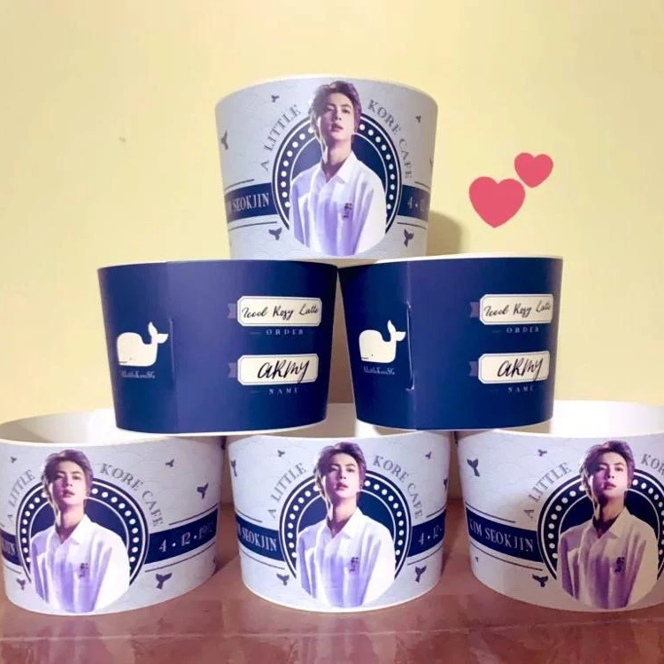 Idol fans birthday party use cups corrugated paper sleeve custom