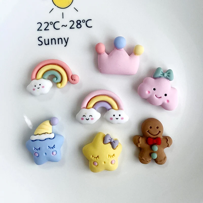 
Hot sale cute cloudy rainbow diy resin accesorry fashion decoration hairbow flatback cabochon 