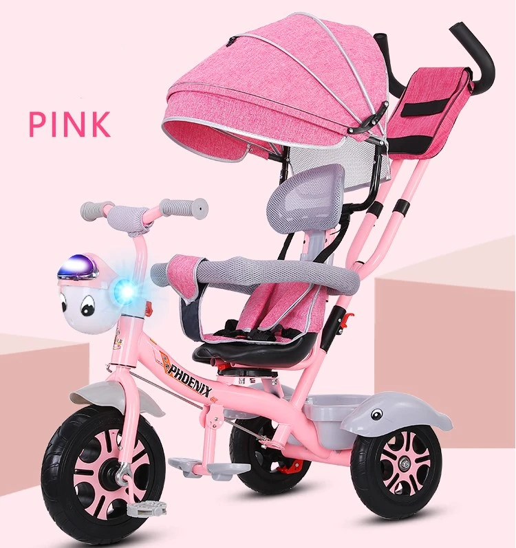 Wholesale Children 4 in 1 baby tricycle with push handel / 3 wheels baby trike stroller for sale