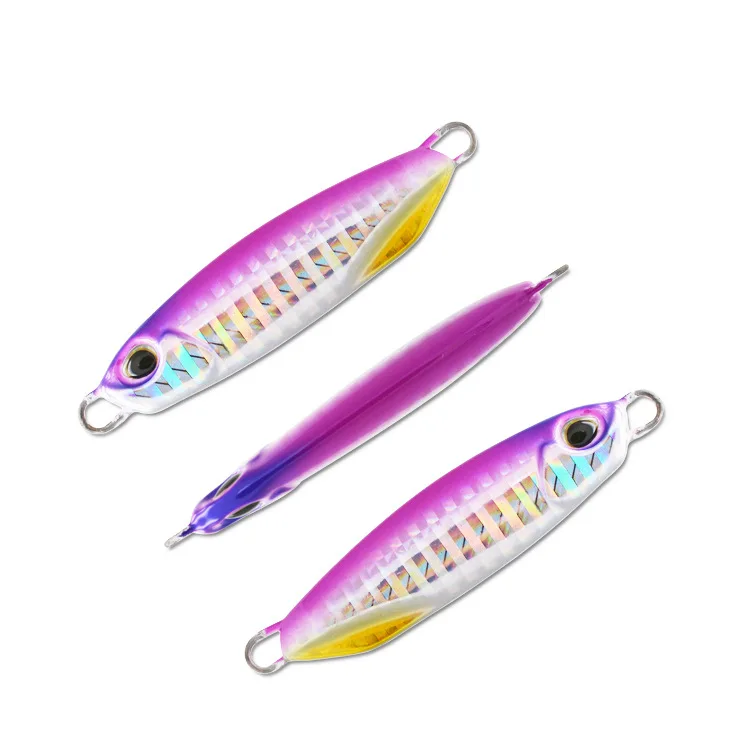 W0932 Shore Jigging Deep Fishing Lure Spearhead Minnow Duo Spinner Swim Bait Jigging Lead Head Spoon Metal Slow Jig 60g