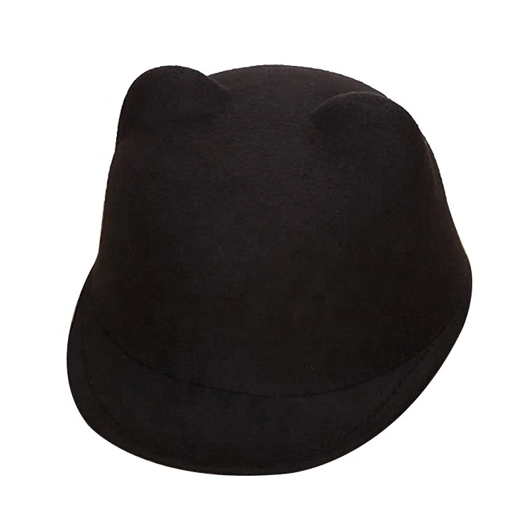 Cute Cat Ears Imitation Fur Equestrian Top Hat Beat Ears Formal Hat For Children And Women