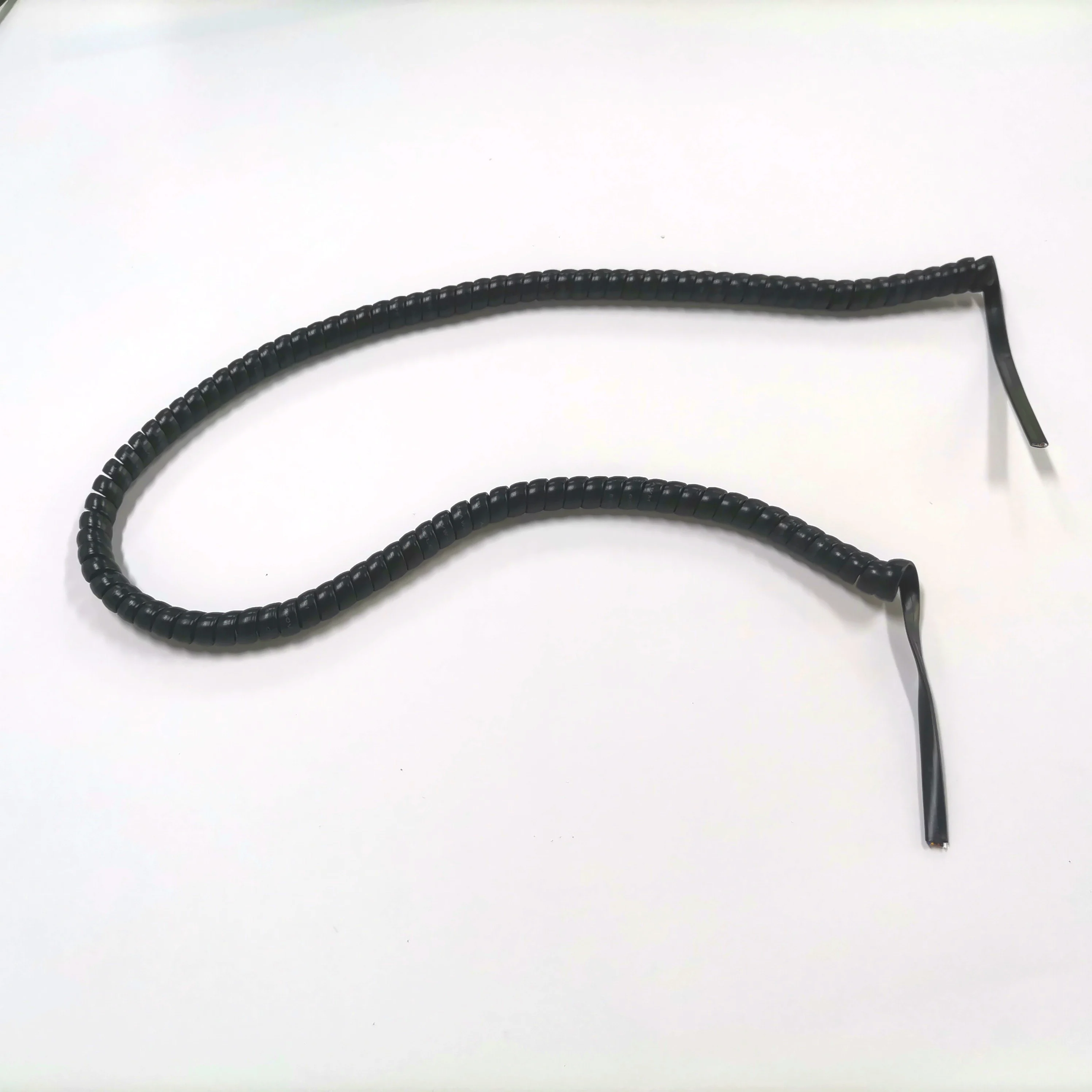 26awg telephone cable flat wire PVC jacket spiral cord black 60cm retracted curl length