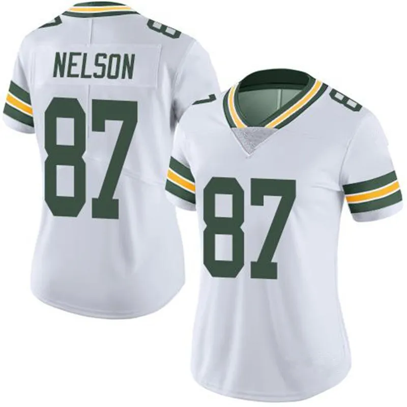 Женская белая Молодежная Американская Футбольная форма 12 Rodgers Джерси для