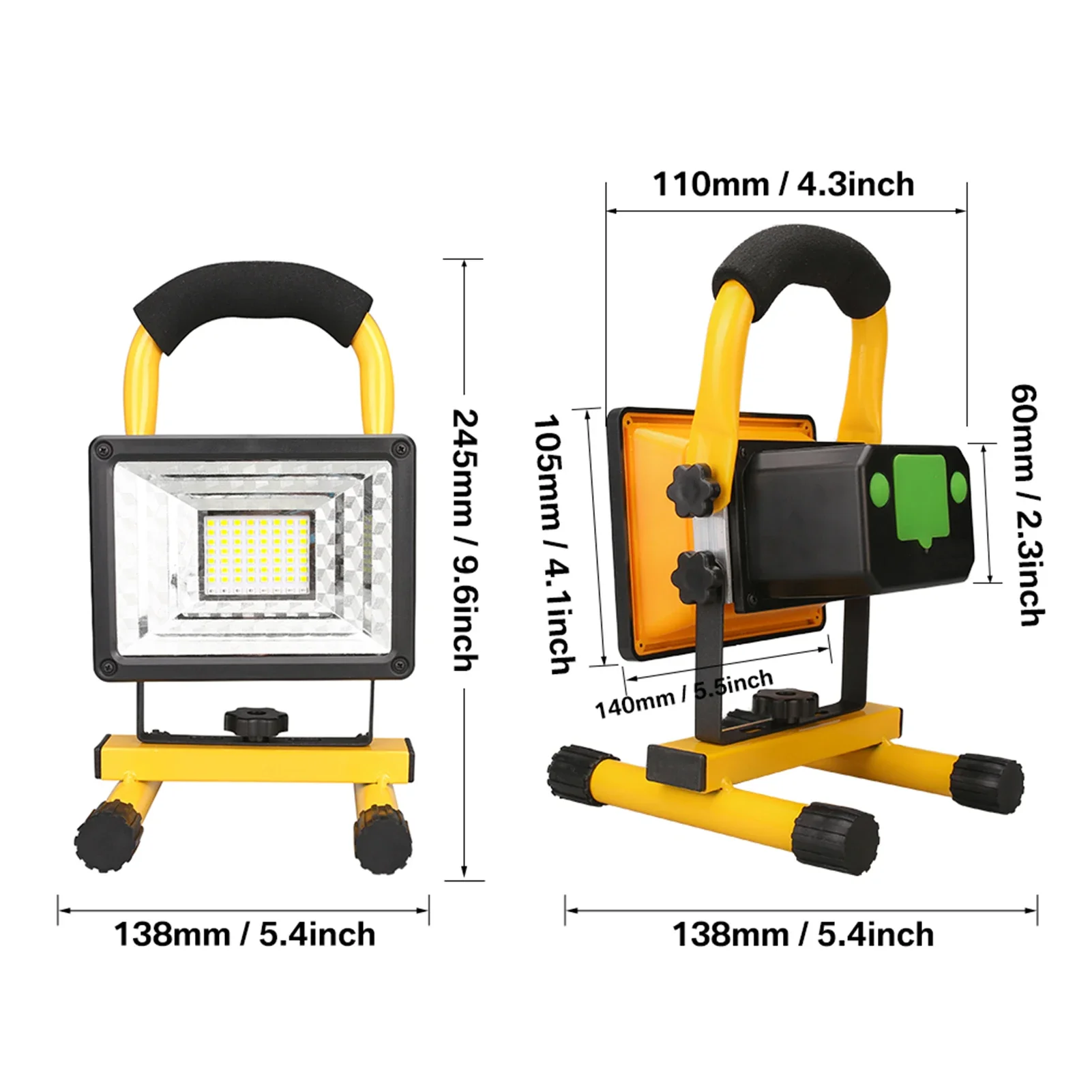 2024 Hot Solar 14000mah Angle Adjustment Power Display Usb Rechargeable Aluminum Alloy Led Torches Flashlight Led Work Light