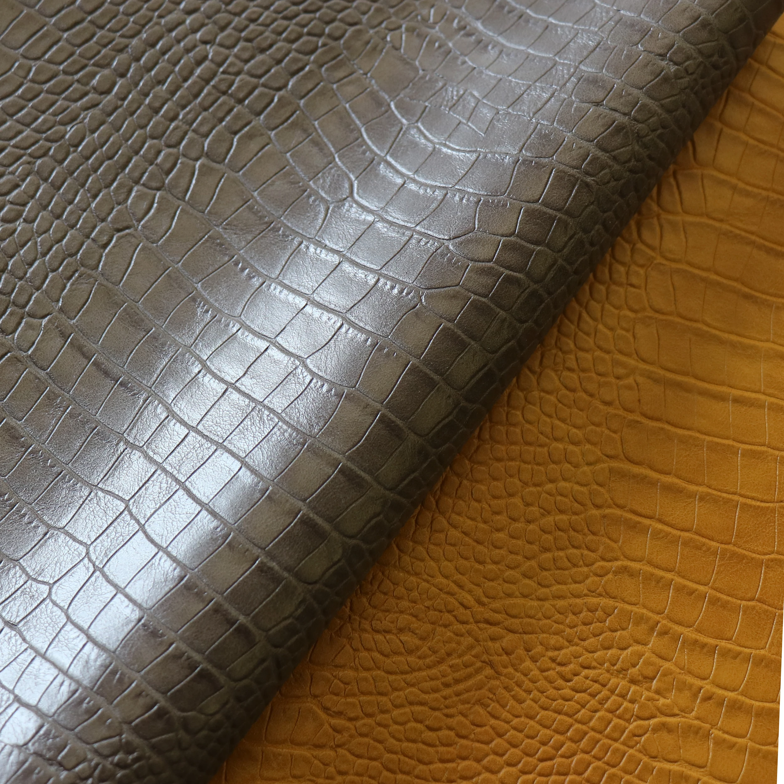 Crocodile Grain PU Synthetic Leather Crocodile Synthetic Embossed Aritificial  Leather for Bags Sofa Chairs or shoes