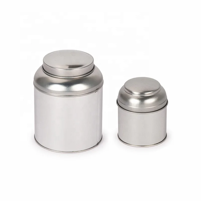 Custom round double lid sealing metal jar tea coffee tin can with inner lid