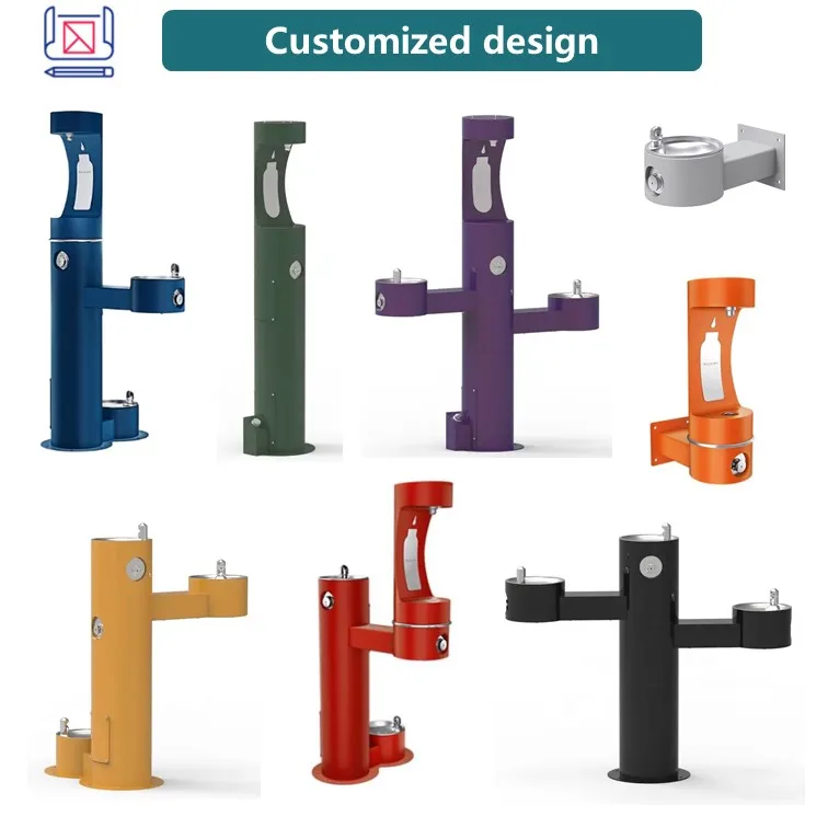 Customized 304 316 Stainless Steel Separated Type bubbler Standalone recessed drinking water fountain dispenser for school