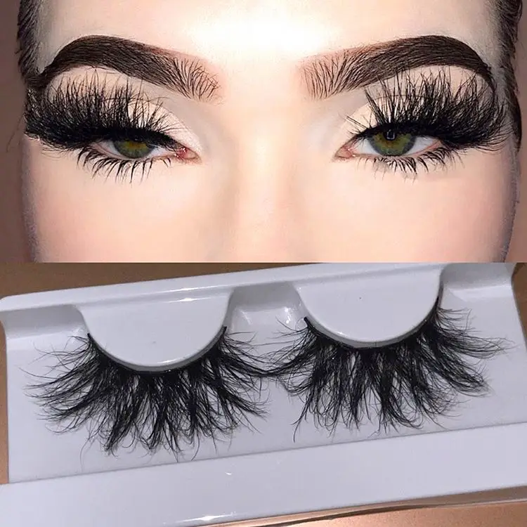 Quality Curly 25Mm 3D 5D Mink Eyelashes Siberian Eyelash False Lashes Wholesale Vendor Wispy Natural Lashes