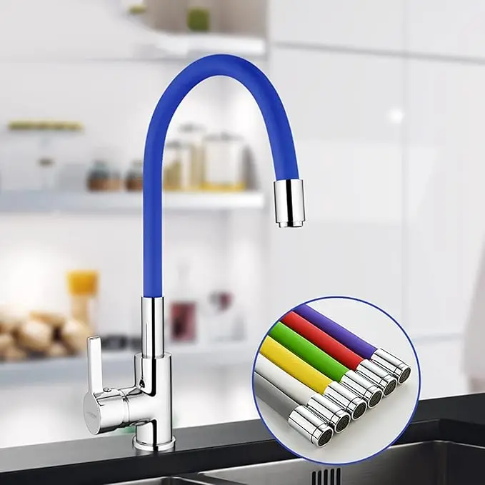 Single-Hole 360 Degree Swivel Copper Faucet Flexible Rubber Hose Thermostatic Kitchen Sink Taps Deck Mounted