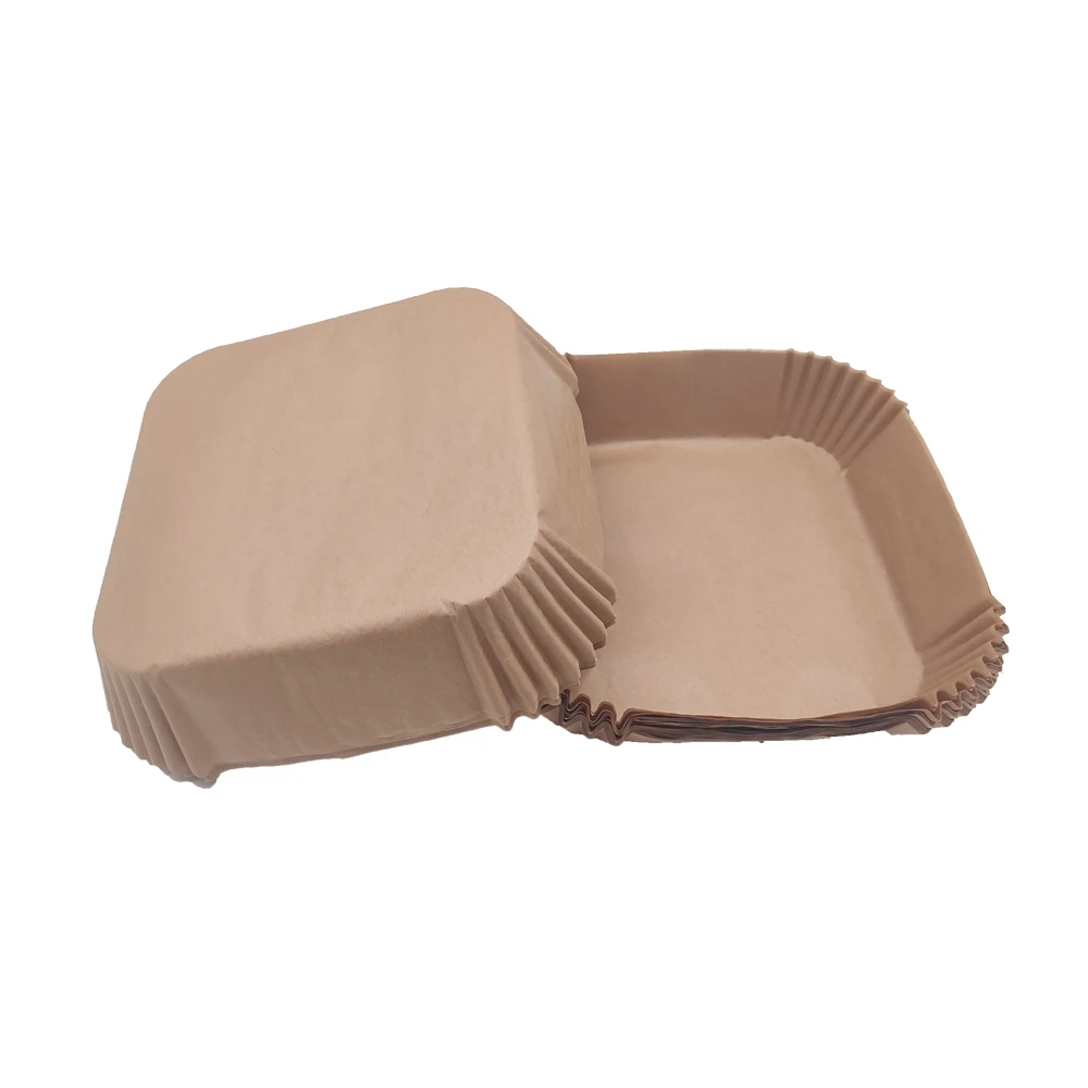 Xieli Factory Price Brown or White Silicone Coated Square Air Fryer Disposable Parchment Paper Liner For Baking Cooking