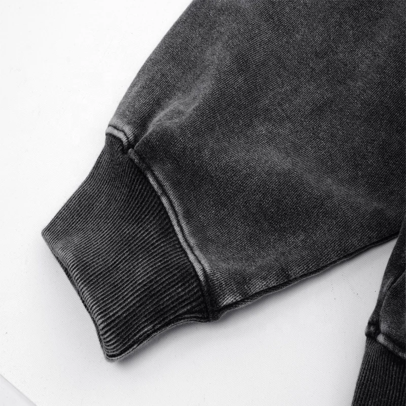 Vintage Blank Washed Hoodie Hip Hop Pullover Wholesale Custom Logo Cotton Oversized Acid Wash Hoodie For Men