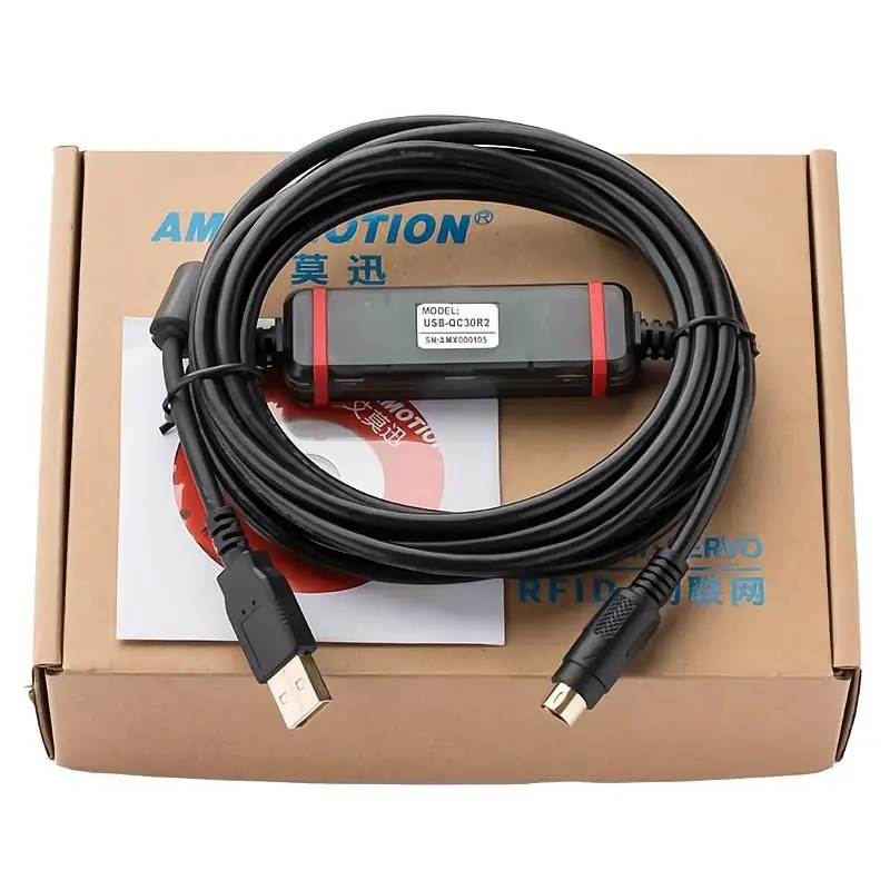 PLC controller Q series USB-QC30R2 programming cable data line USB turn round head 6 pin