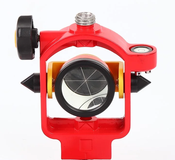 ADS106 Red Color Mini Survey Prism Set with 3 Poles Rod 0/30mm for Total Station Surveying Equipment Accessories