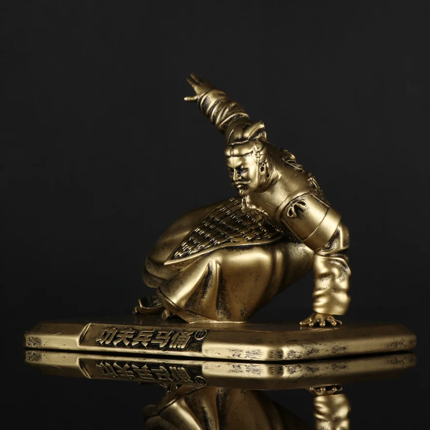 Hot Selling Colorful Resin Crafts statue Famous Terracotta Warrior In Speed Skating Model Figure Sculpture