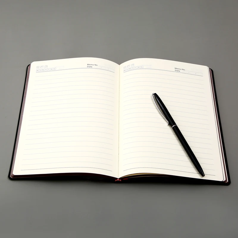 Китайский профессиональный производитель кожаный журнал cuadernos Пользовательский логотип черный блокнот мягкий