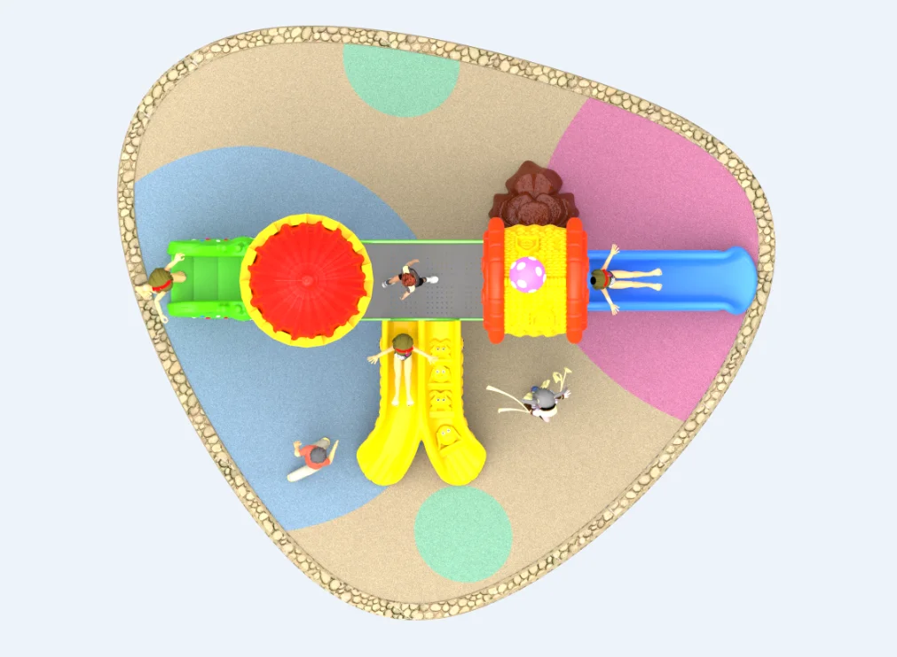 outdoor playground kids lovely plastic slide kindergarten outdoor playground equipment for children factory Outlet