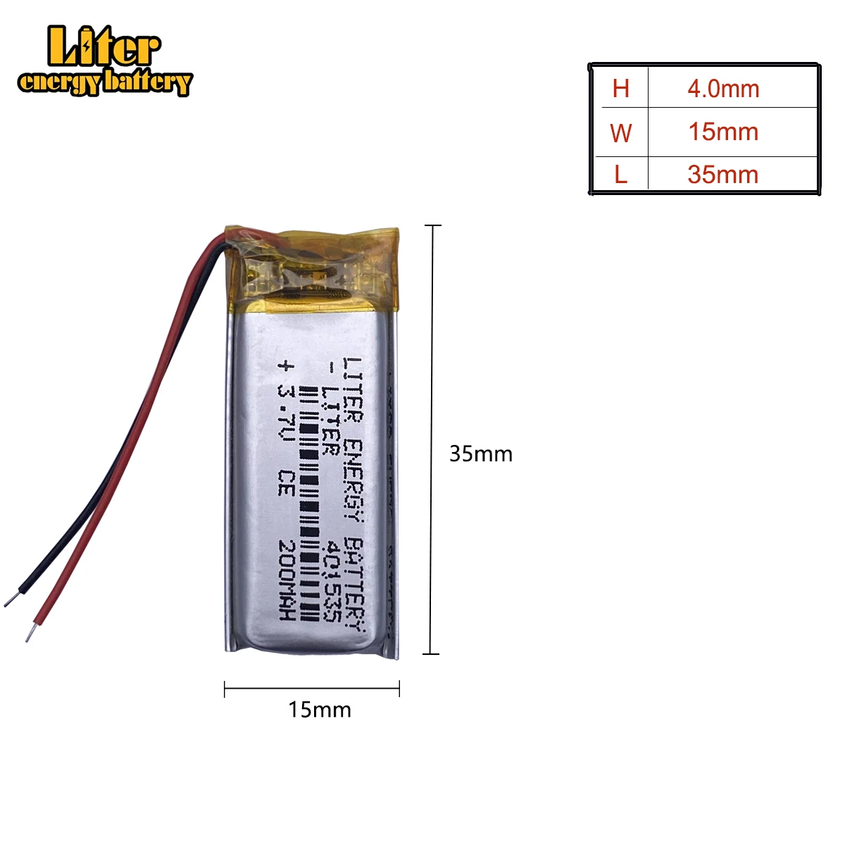 3.7V 200mAh 401535 Polymer Lithium Ion Li-Ion Battery for Earphone TWS BATTERY HOUSE Headphone
