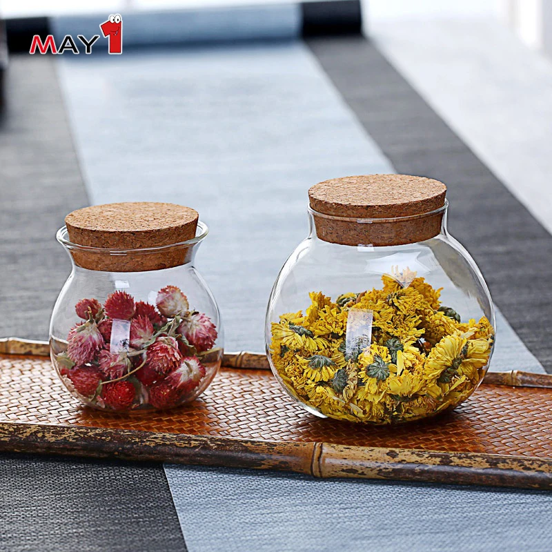 modern classical round cooking glass tea candy coffee jar