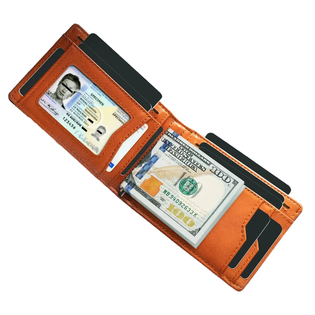 Черный мужской кожаный кошелек для денег органайзер наличных Кошелек держатель карт смарт-кошелек мужчин