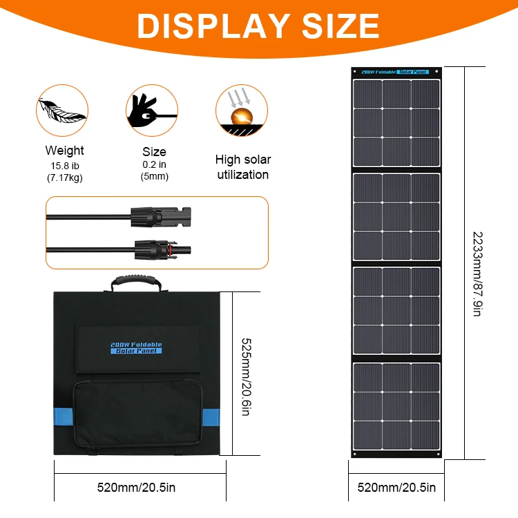 In Stock 200w Portable Foldable Solar Panels Kit pannelli fotovoltaici for camping field outdoor solar plate 200w solar panel
