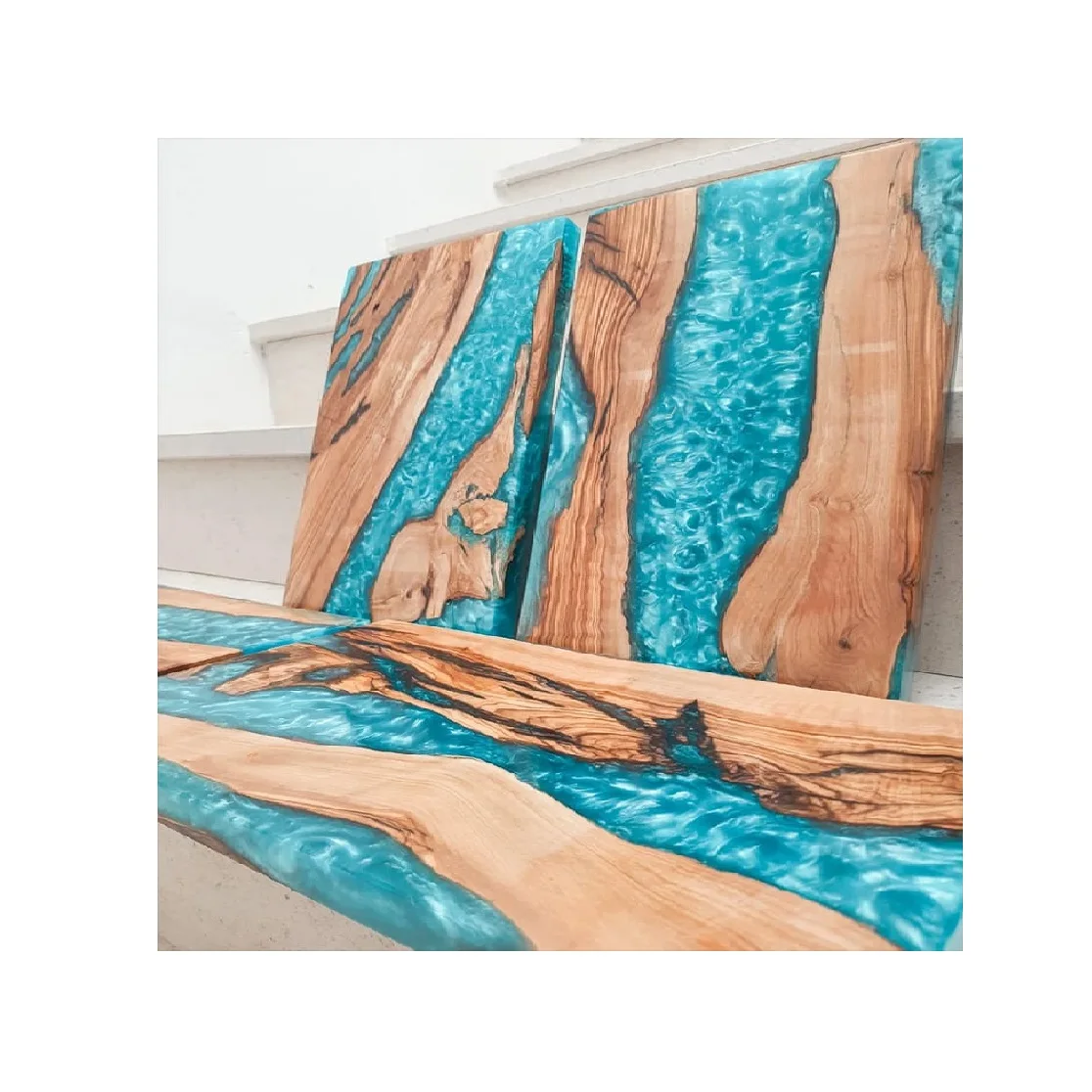 Unique Design Custom Logo Wood & Resin Cutting Board Chopping Board Cheese Board bamboo products Factory best price from India