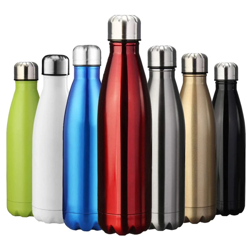 Bpa-free Color Scheme Cola Bottle 17oz 304 Stainless Steel Standard Size Water Bottle Mouth Fit For Ice Cubes