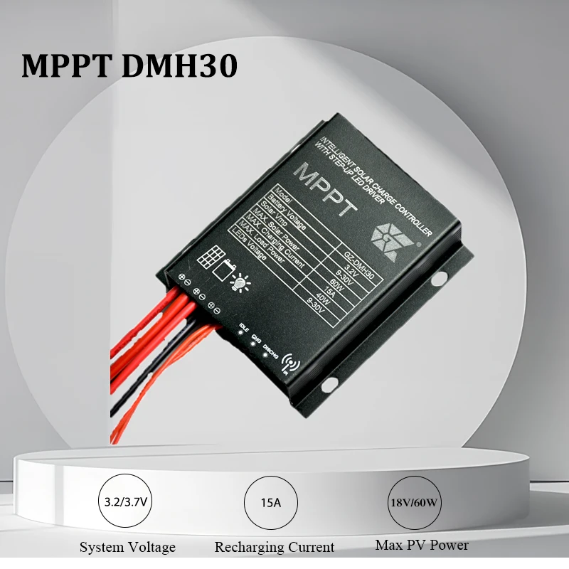 DC Charging Controller Photovoltaic Street Lamp Controllers 12V 10A MPPT Lithium ion Charge Controller