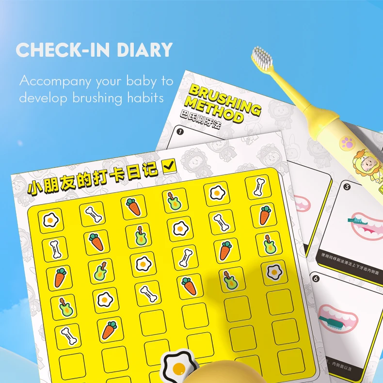 LULA Beauty OEM Adorable Kids Electric Toothbrush Oral Hygiene Soft Bristles Sonic Electric Toothbrush for Children Age of 4+