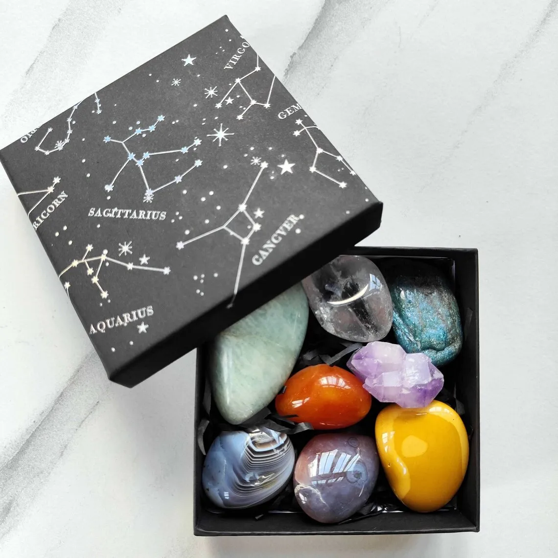Wholesale High Quality Crystal Healing Reki Chakra Crystal Set Kit Gift Box