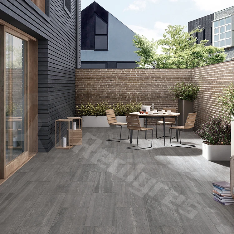 Modern Wood Travertine 20mm Porcelain Outside Tiles for Durable Anti Slip Garden Floors